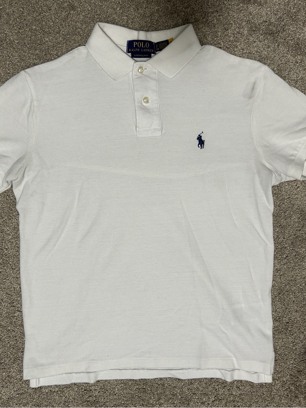 NEW Classic Polo Ralph Lauren White Slim Fit Polo